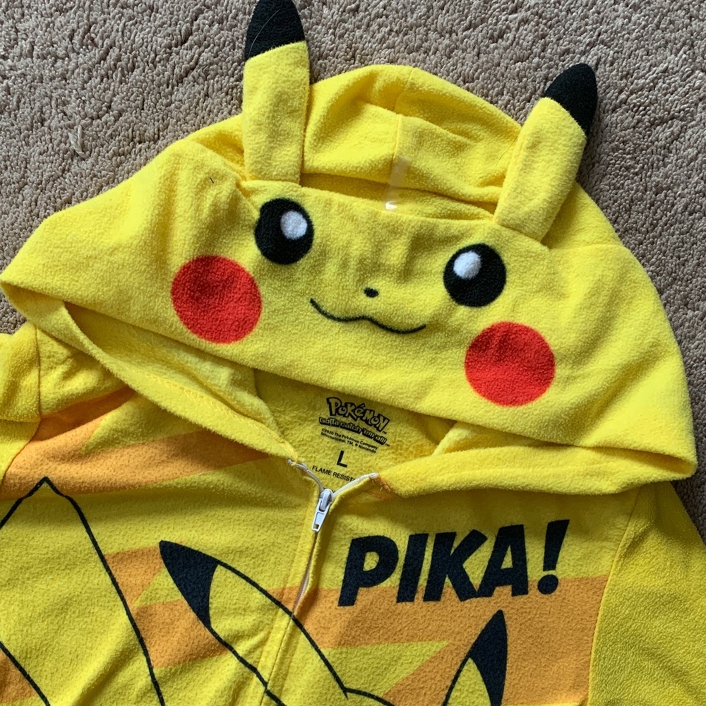 Yellow Pikachu Pajama Onesie with Ears